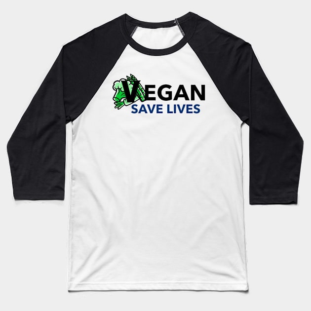 Vegan Save Lives T-shirt Baseball T-Shirt by Tranquility